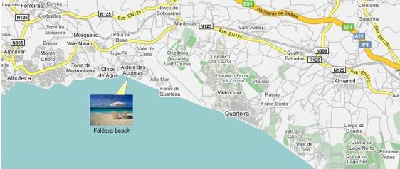 Algarve Falesia Beach Map