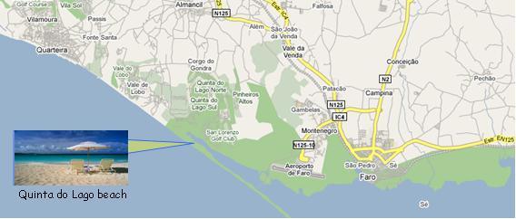 Quinta do Lago Beach Map