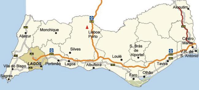 Algarve Lagos Map